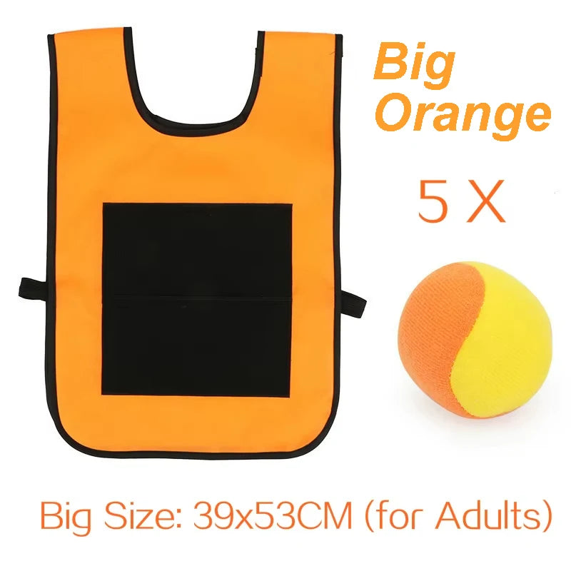 Sticky Dodge Ball Game Vest Outdoor Sports Toy Jersey Fabric Props Throw Catch Soft Fleece Balls Safe for Kids Teens Adults Quick Pick Grocers